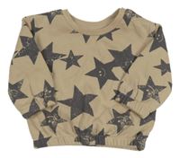 Béžovo-šedá mikina s hvězdami Primark