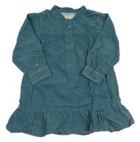 Modré manšestrové šaty 