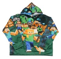 Zeleno-barevná mikina s kapucí - Minecraft