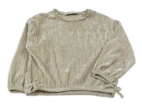 Béžová žebrovaná sametová lehká mikina Zara