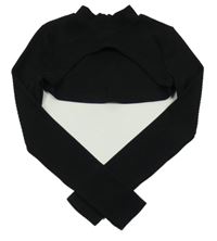 Černé žebrované crop triko Shein