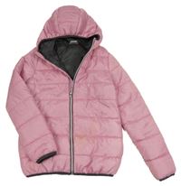 Růžová šusťáková zateplená jarní bunda s kapucí Y.F.K.