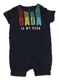 Tmavomodrý kraťasový overal s nápisem Next