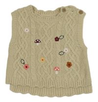 Béžová vzorovaná pletená vesta s obrázky Nutmeg