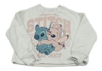 Bílá mikina se Stitchem a Agelou Disney