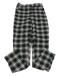 Černo-bílé kostkované kalhoty New Look