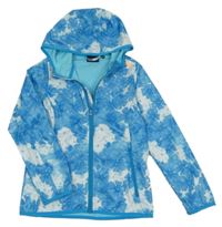 Světlemodro-bílá květovaná softshellová lehká bunda s kapucí CMP