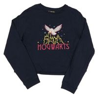 Tmavomodré crop triko - Harry Potter M&S
