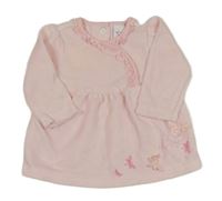 Světlerůžové sametové šaty s vážkami C&A