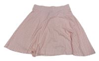 Růžovo-bílá kostkovaná sukně C&A