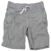 Černo-bílé pruhované plátěné kraťasy H&M