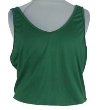 Dámský tmavozelený žebrovaný crop top Shein 