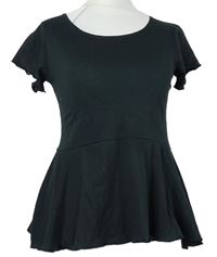 Dámské černé peplum tričko 