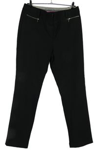 Dámské černé kalhoty s pruhy M&S