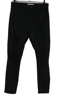 Dámské černé skinny rifle s dírami Topshop 