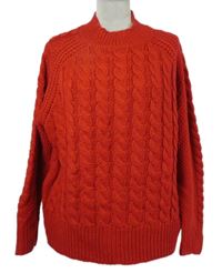 Dámský červený vzorovaný svetr se stojáčkem Select 