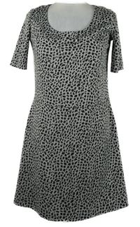 Dámské šedo-černé vzorované úpletové šaty Gina 