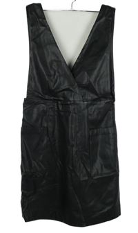 Dámské černé koženkové šaty Pimkie 