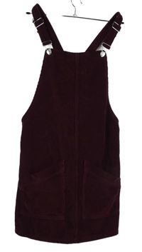 Dámské vínové manšestrové laclové šaty Topshop 