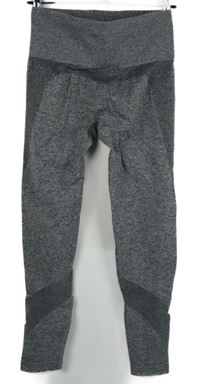 Dámské šedé melírované sportovní funkční legíny