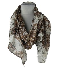 Dámská bílo-hnědá vzorovaná šála 