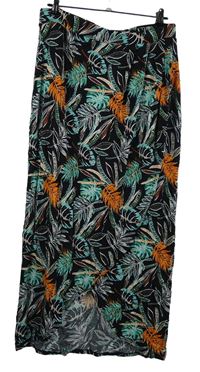 Dámská černá květovaná midi sukně George 