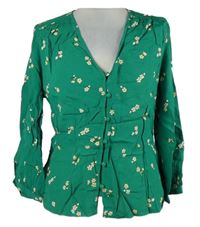 Dámská zelená kytičkovaná halenka Warehouse 