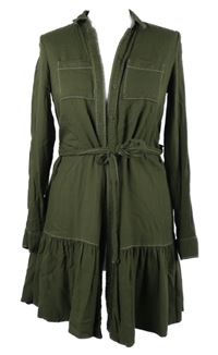 Dámské khaki košilové šaty s páskem C&A