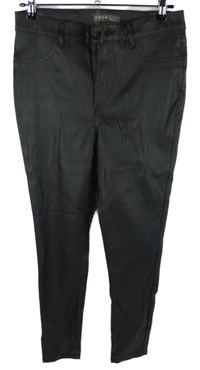 Dámské černé koženkové skinny kalhoty Denim 