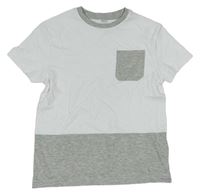 Bílo-šedé tričko s kapsou M&S