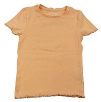 Neonově oranžové žebrované tričko Primark
