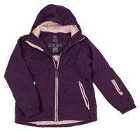 Fialová šusťáková lyžařská bunda s kapucí Crivit