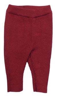 Vínové žebrované pletené legínyGeorge