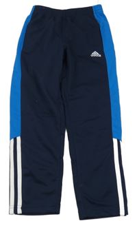 Tmavomodro-modré sportovní kalhoty s logem Adidas
