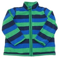 Modro-zelená pruhovaná fleecová propínací mikina TCM