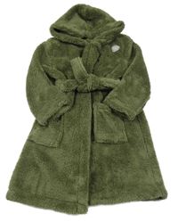 Nové - Khaki chlupatý župan s kapucí George