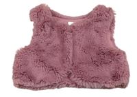 Růžová kožešinová crop vesta Next