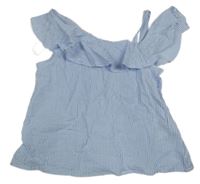 Modro-bílý pruhovaný asymetrický top H&M