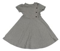 Černo-hnědo-bílé vzorované šaty Zara