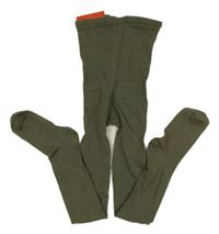 Nové - khaki punčocháče 