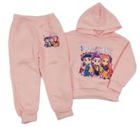 2 set - růžové tepláky + růžová mikina s Huntrix