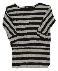 Šedo-černé pruhované triko H&M