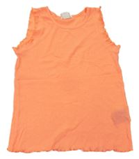 Neonově oranžový žebrovaný top H&M