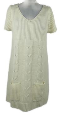 Dámské smetanové svetrové šaty s kapsami Esmara