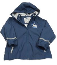 Tmavomodrá nepromokavá bunda s bagrem a kapucí Lupilu