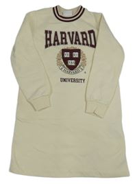 Smetanové teplákové šaty s erbem Harvard C&A