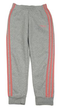 Šedé tepláky s pruhy Adidas
