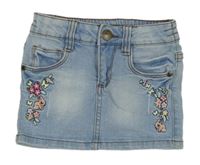 Světlemodrá riflová sukně s kytičkami Kiki&Koko