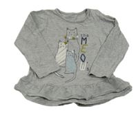 Šedé triko s kočkami Topolino