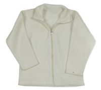 Bílá fleecová propínací mikina s výšivkou 